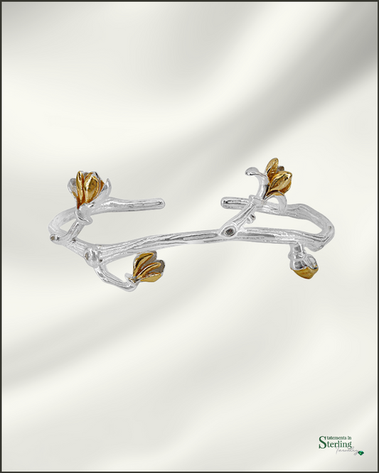 Sterling Silver Branches Cuff Bracelet