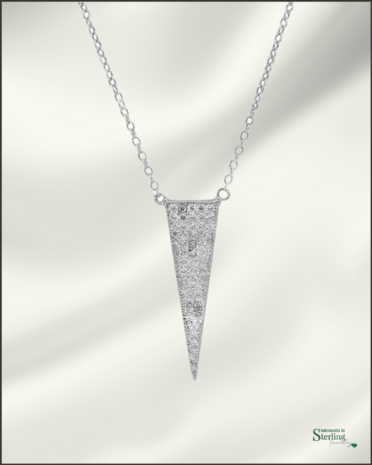 Sterling Silver Art Deco Necklace with Cubic Zirconia