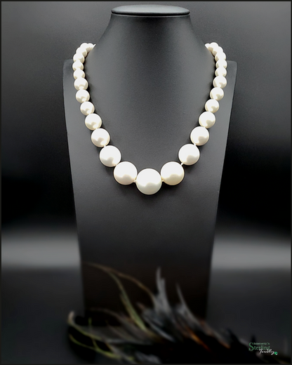 Vintage Shell Pearl and Sterling Silver Necklace