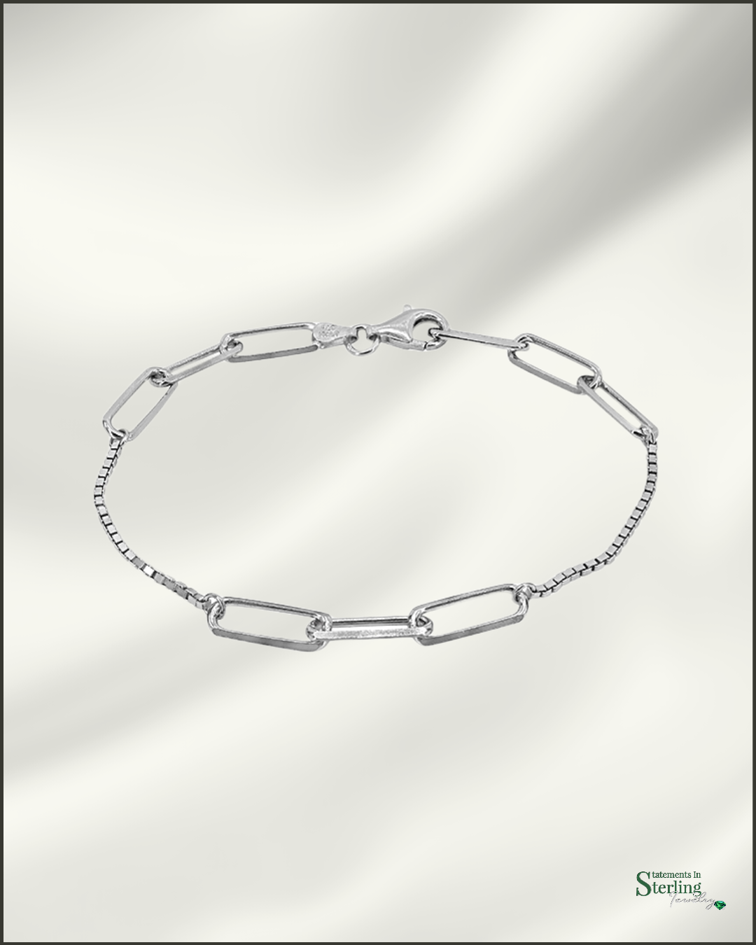 Sterling Silver Modern Mixed Link Bracelet