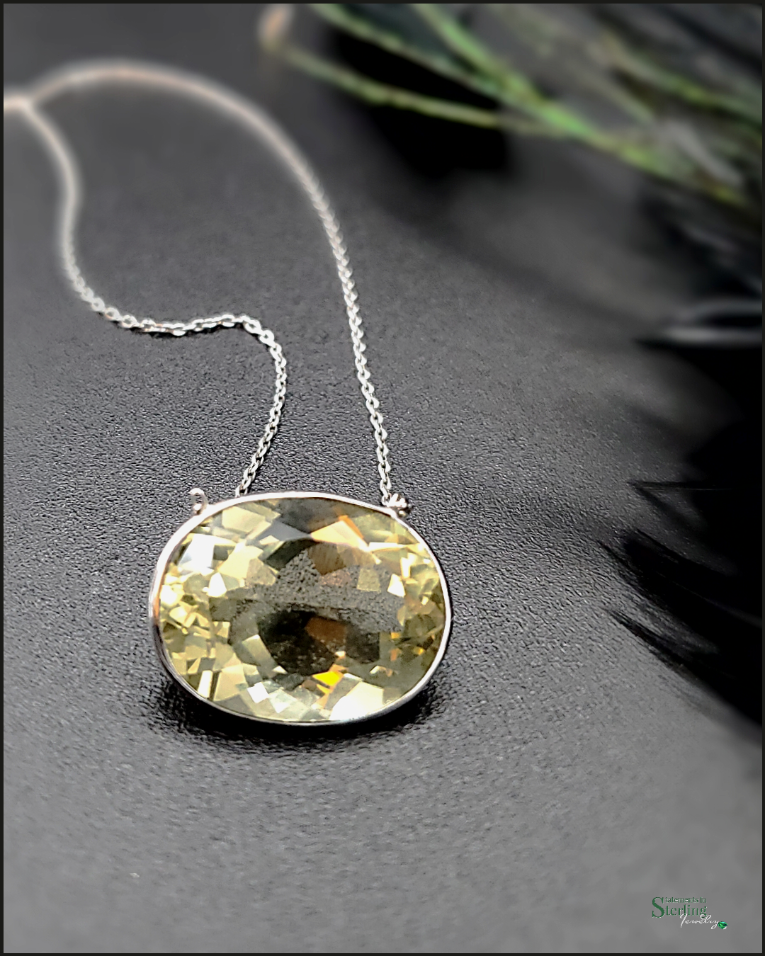 Lemon Quartz and Sterling Silver Necklace