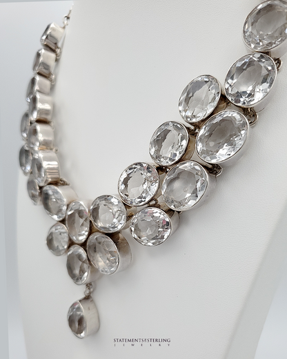 White Topaz and Sterling Silver Royalty Necklace
