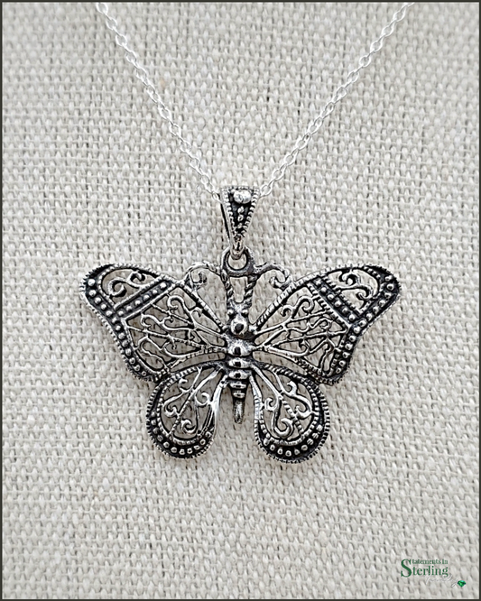 Sterling Silver Butterfly Pendant II