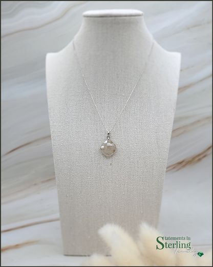 Golden Rutilated Quartz and Sterling Silver Pendant