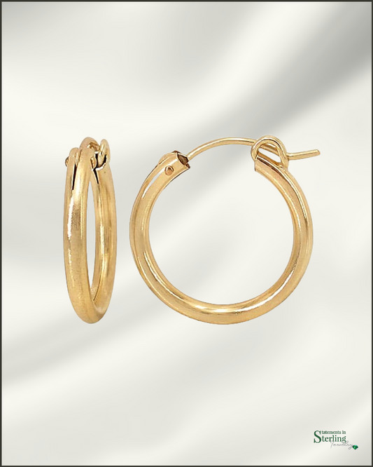 14k Gold Filled Euro Style Hoop Earrings