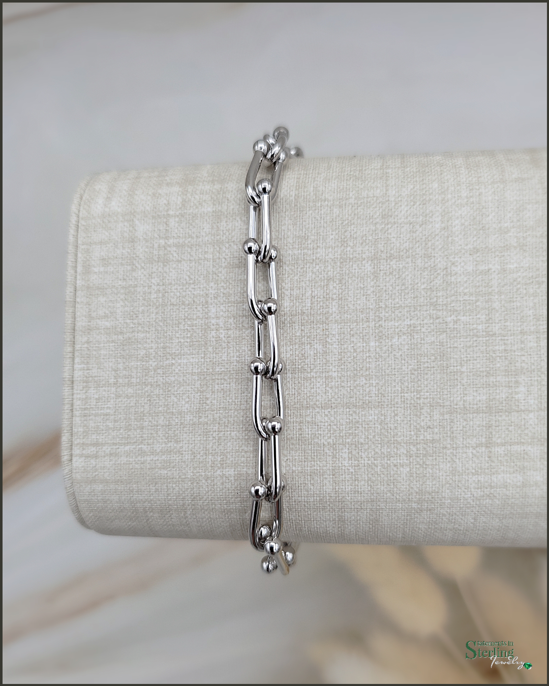 Solid Sterling Silver Signature U Link Bracelet