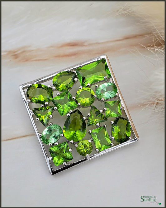 Peridot and Sterling Silver Droplet Pendant