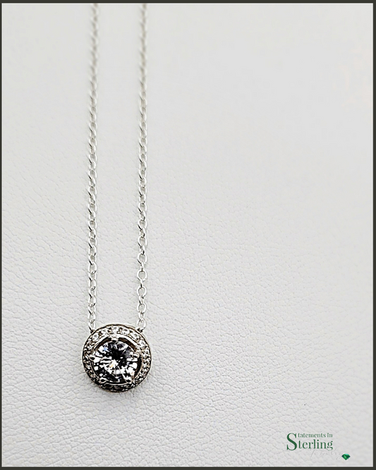 Sterling Silver Cubic Zirconia Signature Necklace